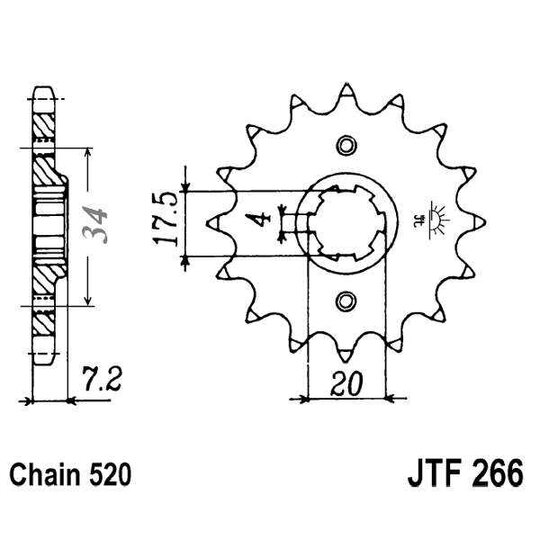 Reťazové koliečko JT JTF 266-13 13T, 520